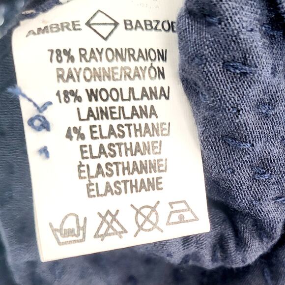 Ambre Babzoe Dark Blue Beaded Front Wool Blend Tank Top Women's Size 38 (US M) - Picture 5 of 5